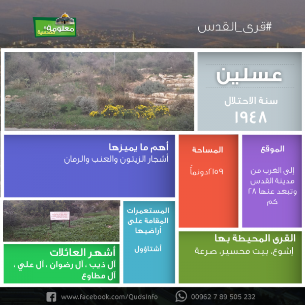 عسلين | موسوعة القرى الفلسطينية عسلين | موسوعة القرى الفلسطينية